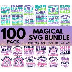 Magical SVG Bundle, Unicorns Svg Bundle, Mermaid Svg Bundle, Unicorns SVG, Unicorn Quotes Svg,Mermaid Quotes Svg,Mermaid