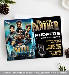 Black Panther Invitation, Black Panther Birthday Invitation, Black Panther party invitation, BlackPanther Birthday party