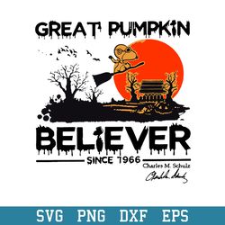 Snoopy Great Pumpkin Believer Since 1966 Svg, Halloween Svg, Png Dxf Eps Digital File