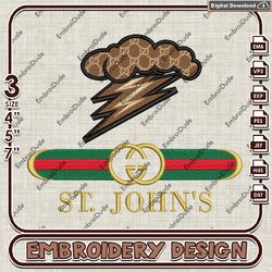 NCAA St Johns Red Storm Gucci Embroidery Design, NCAA Teams Embroidery Files, NCAA Machine Embroidery Pattern