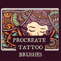 20 procreate tattoo nks brushes, procreate tattoo designs, procreate tattoo lettering, procreate tattoo fonts, procreate