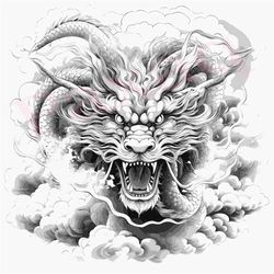 Chinese dragon Svg, majestic Chinese dragon Vector, Chinese dragon Vector Cutfile png Pdf svg jpg for Mugs, Tattoos, Sti