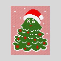 Crochet C2C Christmas Tree graphgan blanket pattern PDF Download