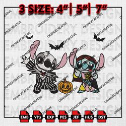Jack Sally Skellington Embroidery files, Nightmare Before Christmas Embroidery, Halloween Machine Embroidery Pattern