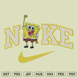 Nike Spongebob Embroidery Design A - Nike Embroidery Files - DST, PES, JEF