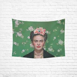frida kahlo wall tapestry, cotton linen wall hanging