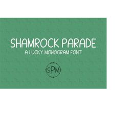 Shamrock Parade Monogram Font, Shamrock Monogram, Monogram SVG, Monogram Frame, St. Patrick's Day Font, Arrow Monogram S