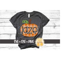Buffalo Plaid Pumpkin SVG PNG DXF Cut Files, Pumpkin Svg, Fall, Pumpkin Shirt, Halloween Svg, Girl Halloween Design, Cri
