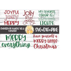 Christmas SVG Bundle Vol 2, Christmas Shirt, My Favorite Color is Christmas Lights Svg, Jolly by Golly, Holiday, Cricut,