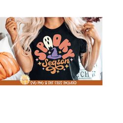 Spooky Season SVG, Funny Halloween Shirt, Retro Fall Design, Ghost png, Witch Shirt, Halloween Quotes & Sayings, Vintage
