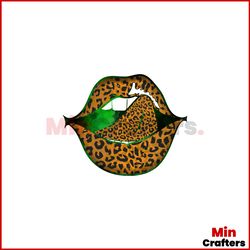 leopard sexy lips on patrick day sublimation, st. patricks day png, leopard pattern sublimation file, leopard pattern sh