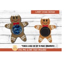 gingerbread man candy dome svg, candy ornaments svg, party favor, stocking stuffer, paper, christmas candy holder gift,