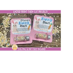 Bunny Bait Card PNG, Pink Bunny Food Printable PNG File, Easter Card, Easter Magic, DIY, Print-Then-Cut, Cricut, Silhoue