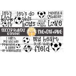 Soccer SVG Bundle - 10 Designs, Soccer Shirt, Let's Do This Boys, My Heart Is On That Field, Soccer Ball, Football, Cric