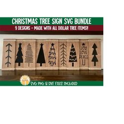 dollar tree christmas tree signs svg bundle, christmas design, christmas tree sign, holiday diy, christmas gift, cricut,