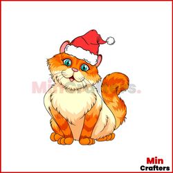 cat santa christmas svg, christmas svg, santa hat svg, cat svg, cat lovers svg