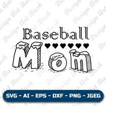 baseball mom svg baseball shirt svg love baseball svg baseball mom shirt svg baseballl mom png for sublimation cut file