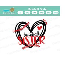 Baseball sister svg , Baseball heart svg , Baseball PNG SVG DXF Quinceanera Sweet 16 Svg digital download instant downlo