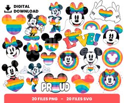 Bundle Layered Svg, Disney Pride Day Svg, Pride Svg, Love Svg, Digital Download, Clipart, PNG, SVG, Cricut, Cut File