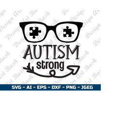 Autism Strong Puzzle Svg Cutting file for Circut and silhouette | Autism awarness Svg | Autism Tumbler Svg Instant downl