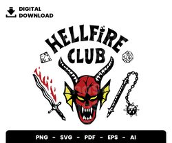 Bundle Layered Svg, Hellfire Club Svg, Stranger Things Svg, Digital Download, Clipart, PNG, SVG, Cricut, Cut File