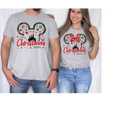 Disney Christmas 2024 Shirt, Disney Christmas Family Tshirt, Mickey Christmas Shirt,Minnie Christmas Shirt, Matching Chr