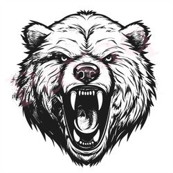 Grizzly bear Svg, Furious Grizzly bear Svg, Grizzly bear Fleece, Grizzly bear Shirt, Grizzly bear Towel, Grizzly bear Cu