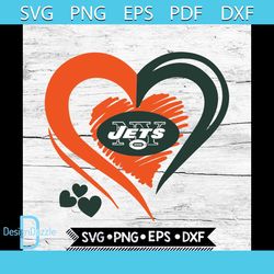 New York Jets Love Svg, Heart New York Jets Svg, NFL Svg, Football Svg, Cricut File, Svg