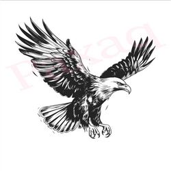 eagle svg, flying eagle vector, eagle vector cutfile png pdf svg jpg for mugs, tattoos, stickers, clothes, home decorati