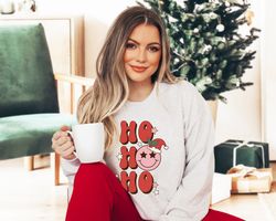 Ho Ho Ho Retro Christmas Sweatshirt, 70s Vintage Christmas S