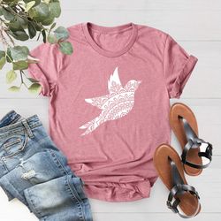 Hummingbird Shirt, Floral Hummingbird Shirt, Geometric Desig