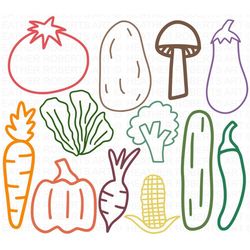 Vegetable Clipart Svg Bundle, Vegetable Svg Bundle, Beet Svg, Belle Pepper Svg, Broccoli Svg, Carrot Svg, Corn Svg, Cut