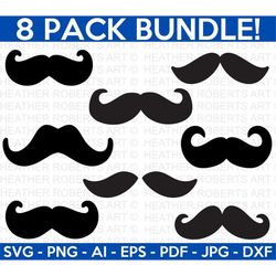 Mustache SVG Bundle, Little Boy Shirt svg, Mustache Silhouette Svg, Mustache Clipart svg, Father's Day SVG, Cut File Cri