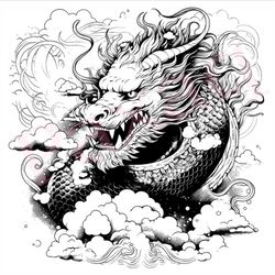 Dragon Svg, Oriental Dragon Svg, Dragon Fleece, Dragon Shirt, Dragon Towel, Dragon Cutfile vector Pdf