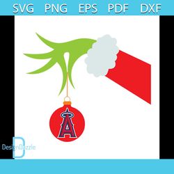 Los Angeles Angels of Anaheim Grinch Hand Holding Christmas Svg, Grinch Christmas Svg Design Download