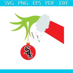 Chicago White Sox Grinch Hand Holding Christmas Svg, Grinch Christmas Svg Design Download