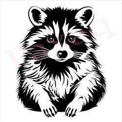 raccoon svg, cute raccoon vector, raccoon vector cutfile png pdf svg jpg for mugs, tattoos, stickers, clothes, home deco