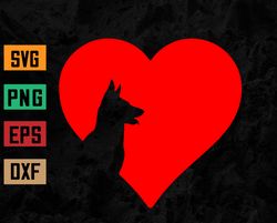 Valentines Day Retro Hearts Dane Dog Puppy Lover Svg, Eps, Png, Dxf, Digital Download
