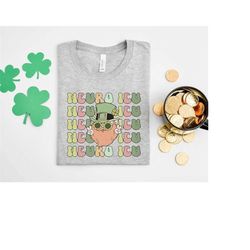 Retro Neuro ICU St Patrick's Day T-Shirt, Funny Neuro ICU Nurse Saint Pattys Shirt, Groovy Paddys Leprechaun Neurology S