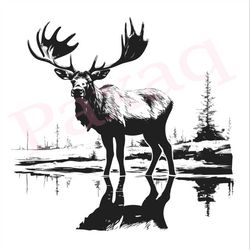 Caribou Svg, Strong Caribou Svg, Caribou Vector Cutfile png Pdf for Mugs, Tattoos, Stickers, Clothes, Festival Decoratio