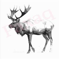 Caribou Svg, Strong Caribou Svg, Caribou Vector Cutfile png Pdf for Mugs, Tattoos, Stickers, Clothes, Festival Decoratio