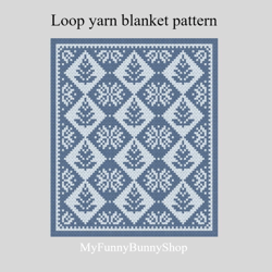 Loop yarn Winter Diamonds blanket pattern PDF Download