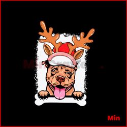 Christmas Dog With Deer Bow Svg, Christmas Svg, Dog Svg, Animal Svg, Animal Christmas Svg, Deer Svg, Reindeer Svg, Merry