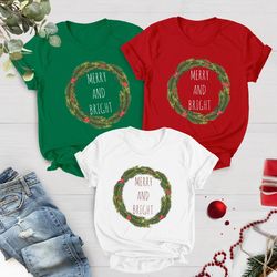 Merry and Bright Shirt, Christmas Shirt for Women, Christmas