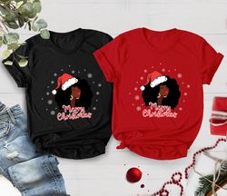 Merry Christmas Santa Black Girl T-Shirt, Equality Shirt, Bl