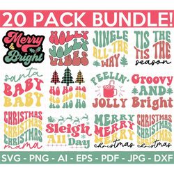 Retro Christmas SVG Bundle, Christmas SVG, Retro svg, Santa SVG, Holiday, Merry Christmas, Christmas Shirt, Cut File for