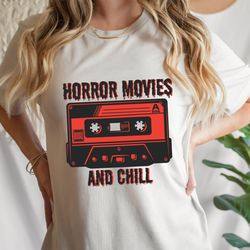Horror Movies and Chill PNG, Trendy Halloween Designs, Hallo