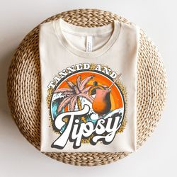 Tanned And Tipsy Png, Beach png, Retro Summer png, Retro png