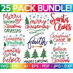 Christmas Colored SVG Bundle, Christmas Quotes SVG, Santa SVG, Merry Christmas, Christmas svg, Funny Christmas Shirt, Cu