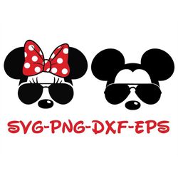 Mickey and Minnie sunglasses, Aviators, family group shirts, minnie and mickey svg, mickey with aviators and minnie with